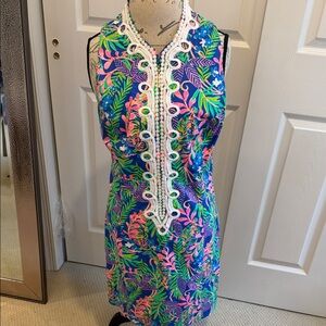 Lilly Pulitzer Blue and Pink Tropical Dress